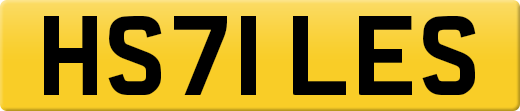 HS71 LES private number plate